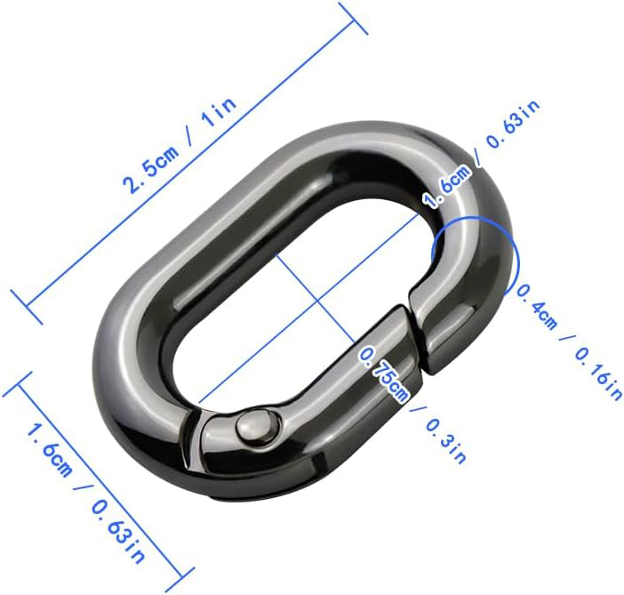 miniature black metal carabiner